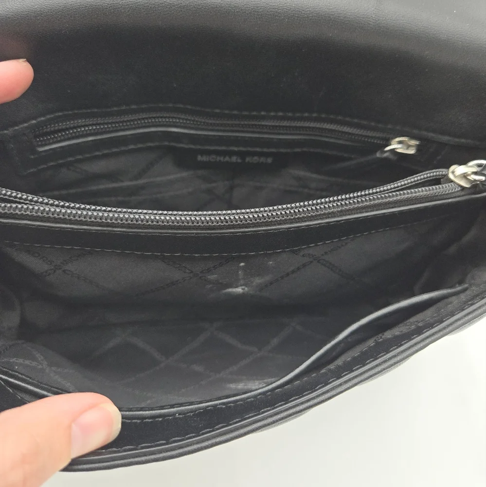 Michael Kors Black and White Quilted Sloan Shoulder Bag